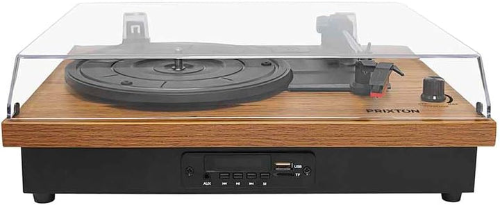 PRIXTON - Studio Vintage-Vinyl-Plattenspieler - Vinyl-Player & Konverter über Bluetooth, USB, SD, Ra