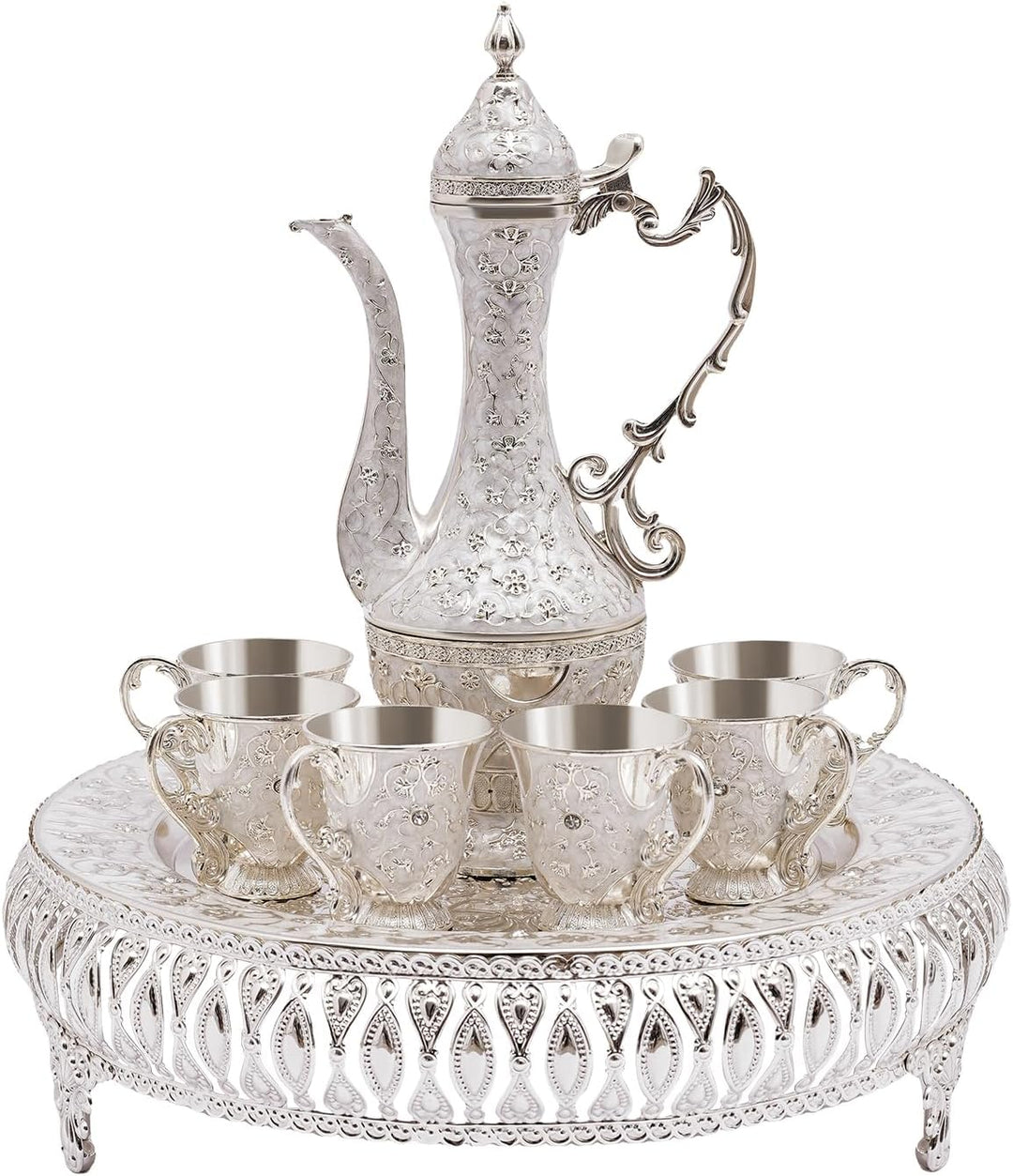 Kaffeetasse und Teeservice Set, 6 Personen 8 TLG Vintage Selten Teeservice Set, Kaffeeservice aus Zi