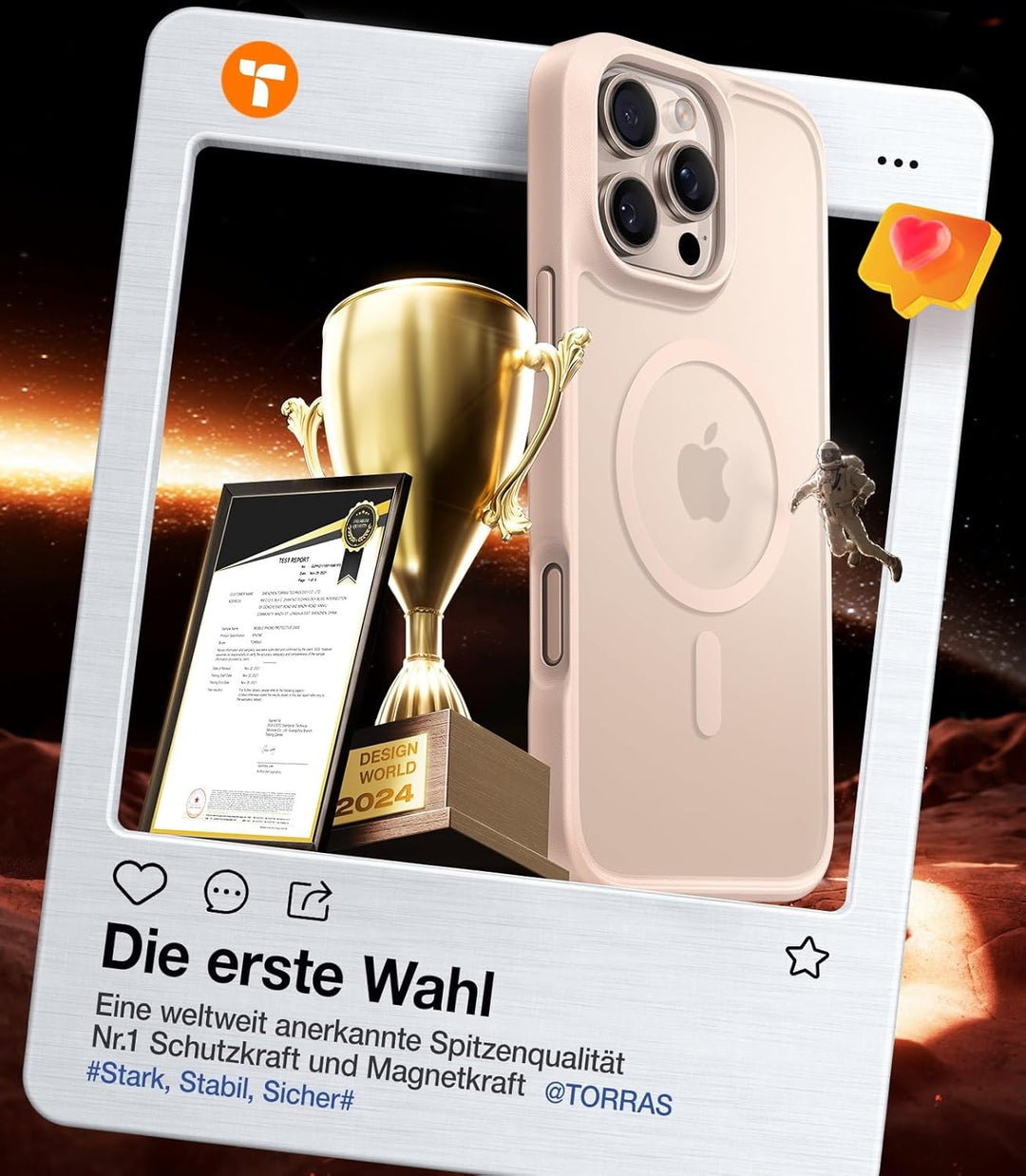 TORRAS Guardian-Mag für iPhone 16 Pro Hülle für MagSafe Zertifizierte Militärschutz und Magnetkraft