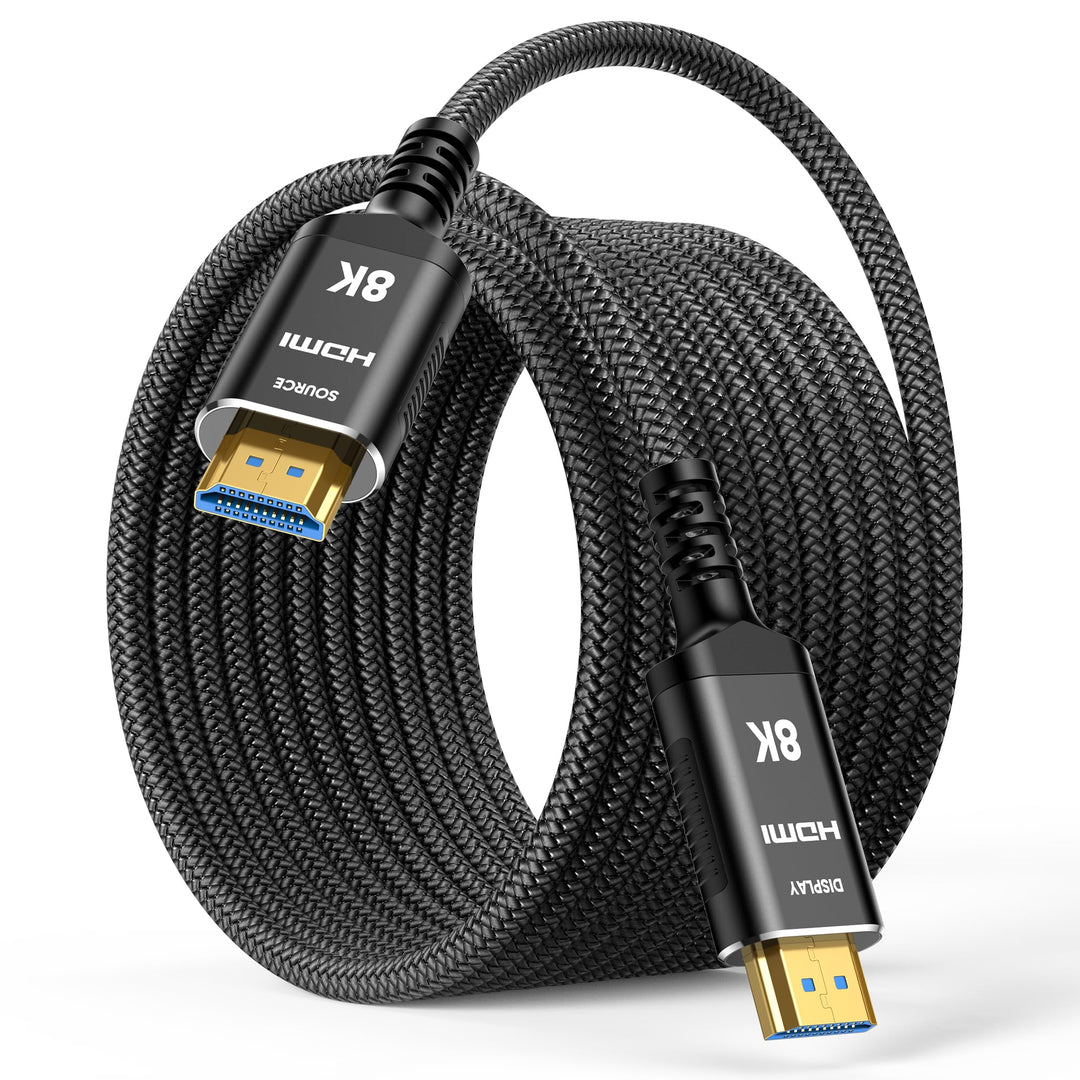 Highwings 15M Glasfaser 8K HDMI Kabel - (Unidirektional, SOURCE/DISPLAY) 48Gbps Highspeed 8K@60Hz 4K