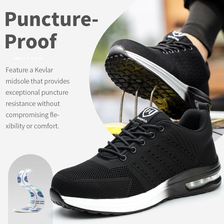 Nasogetch Sicherheitsschuhe Damen Herren Stahlkappenschuhe Arbeitsschuhe Sportlich Atmungsaktiv 38 E