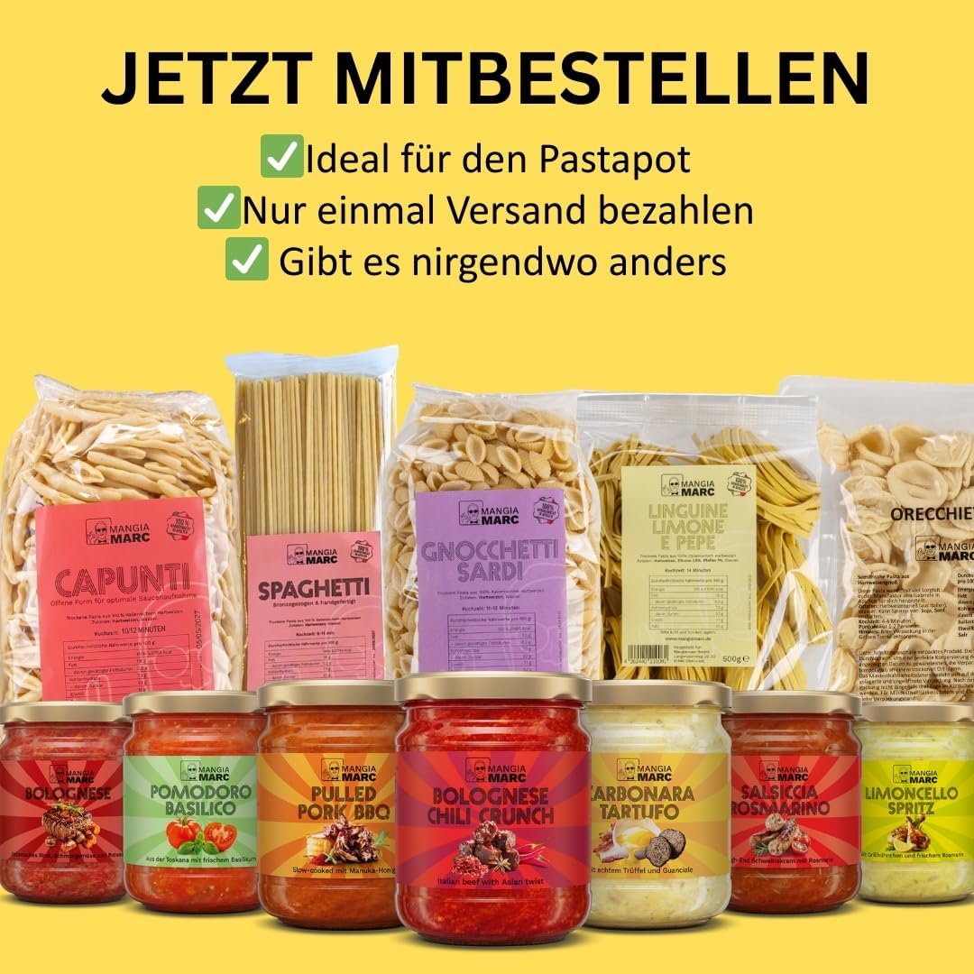 All-In-One Pastapot I Nudelkocher mit Sieb & Sauciere | Pasta & Sosse in nur 5 Minuten I Vollelektri