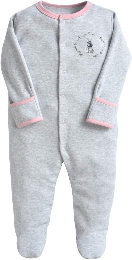 Minizone Baby Schlafanzug Pack of 3, Strampler Langarm Pyjamas Schlafstrampler 6-9 Monate 6-9 Monate