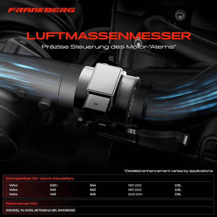 Luftmassenmesser Luftmengenmesser für S40 I VS V40 Kombi VW 2.0L Benzin 1997-2004 30611532