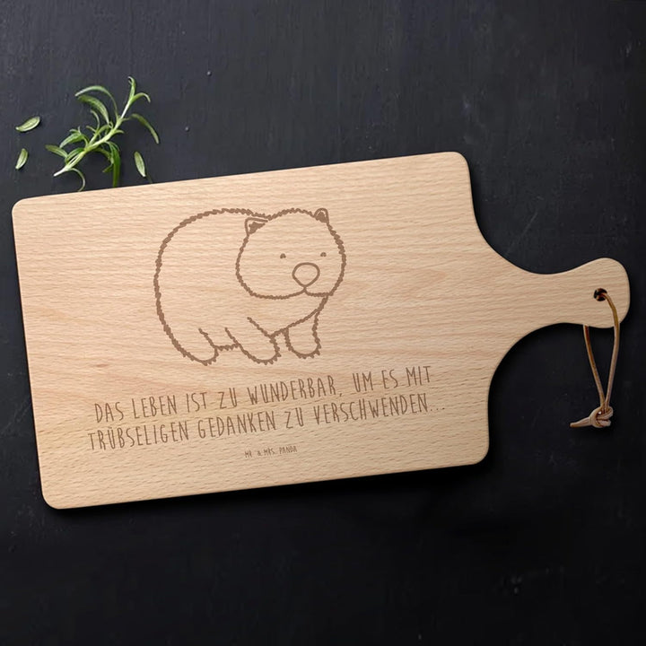 Mr. & Mrs. Panda Schneidebrett Wombat - Geschenk, Motivation, Frühstücksbrettchen, Lustige Sprüche,