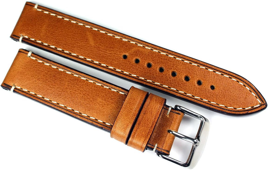 RIOS 1931 20mm Herren Leder Deutsch Vintage Uhrenarmband hell braun CT