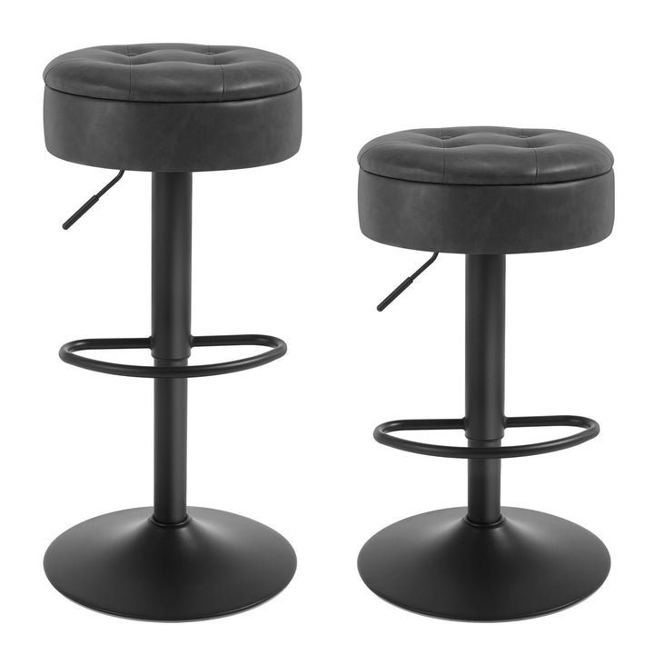 WOLTU Barhocker 2er Set, Sitzhocker mit Stauraum, Hocker höhenverstellbar 360° drehbar, Drehhocker f