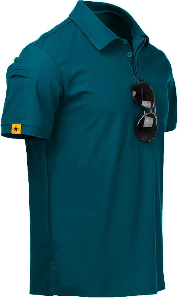 igeekwell Poloshirt Herren Kurzarm Atmungsaktives Golf-Polo-Hemd Summer Poloshirts Männer mit Brille