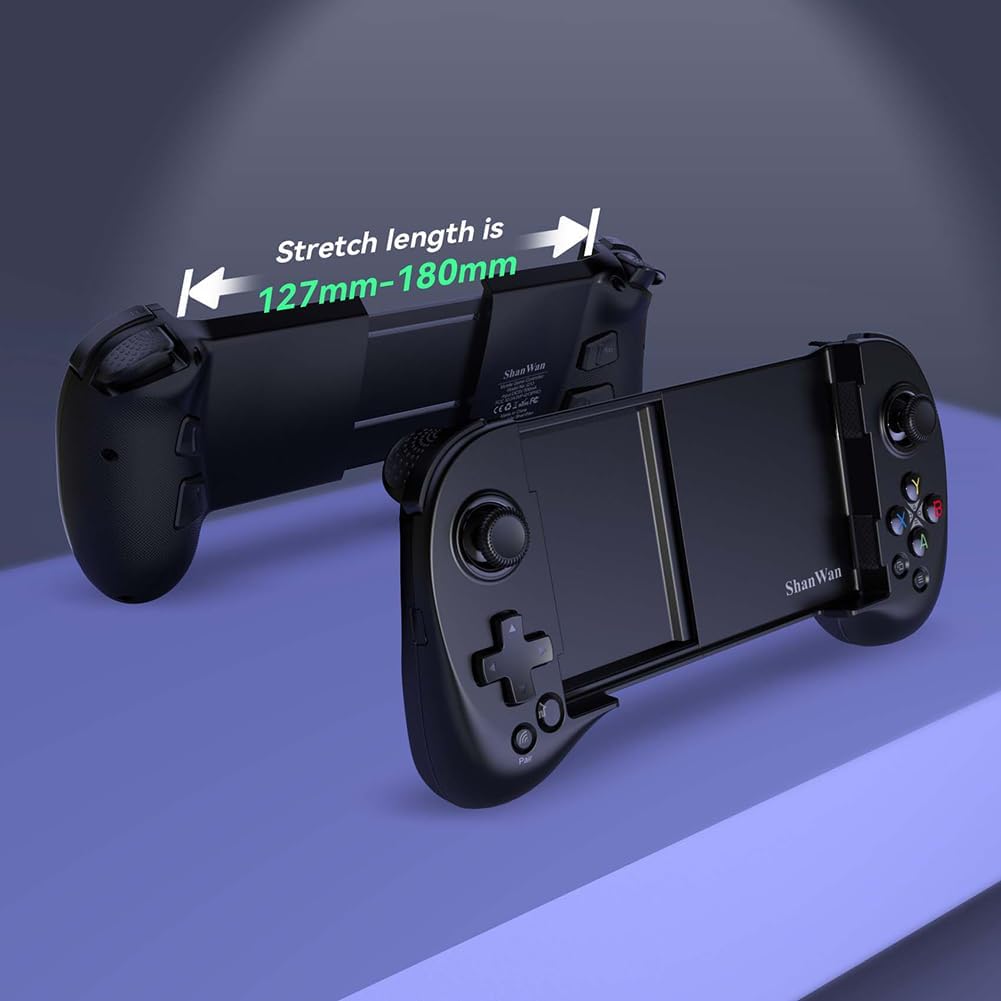 ShanWan Handy Controller für Android/iOS/iPhone15, Bluetooth Mobile Gaming Controller mit Funktion d