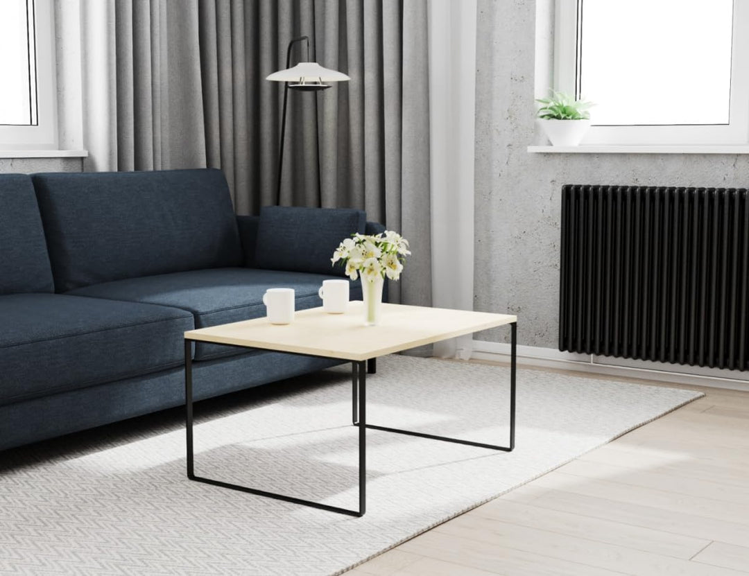 AKKE Couchtisch Wohnzimmertisch Beistelltisch Mit Metallbeinen Laminierte Platte Höhe 55cm Tisch Für