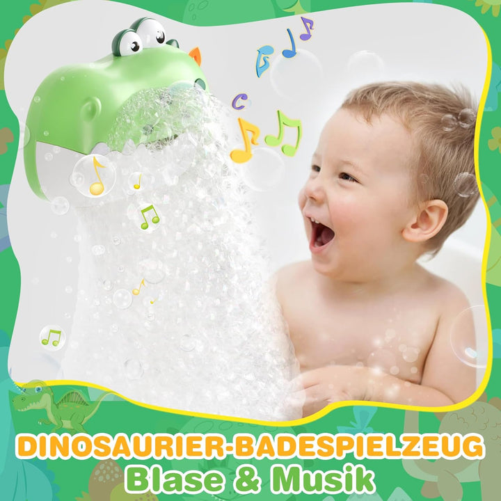 Badewannenspielzeug, Wiederaufladbares Schaummaschine Badespielzeug mit Musik, Dino Badespielzeug Ba