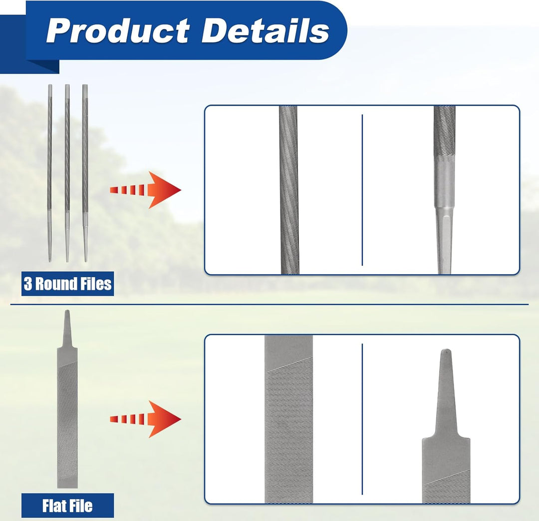 Kettensägen Schärffeilen Kit Universal Kompatibel mit Sti-hl Kettensäge mit 5/32" & 3/16" & 7/32" Da