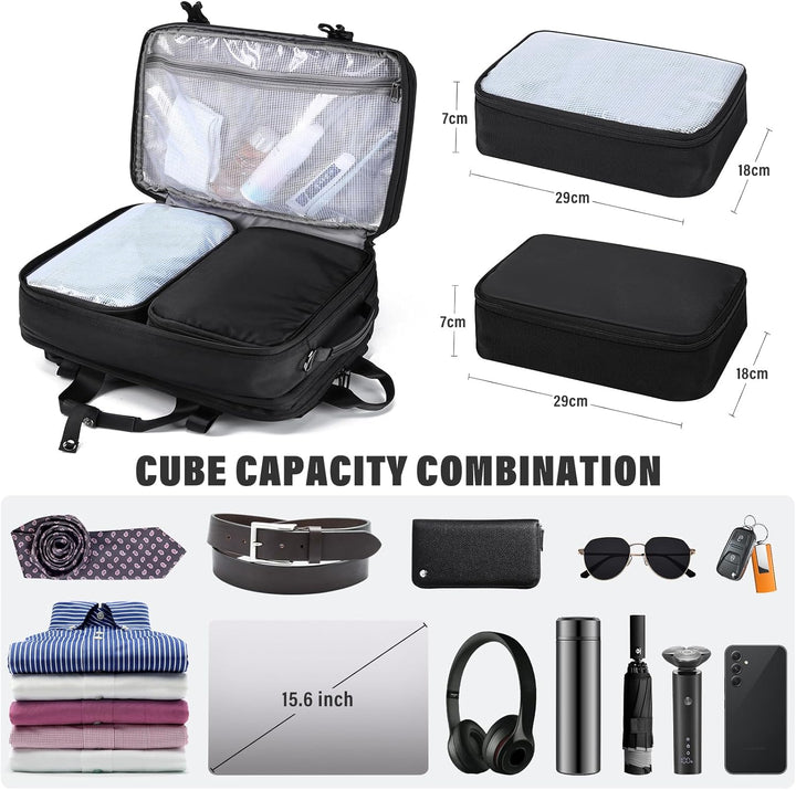 HOMIEE Rucksack für Reise, Kabine, gross, 40 l, Rucksack, Handgepäck, wasserdicht, erweiterbar, für