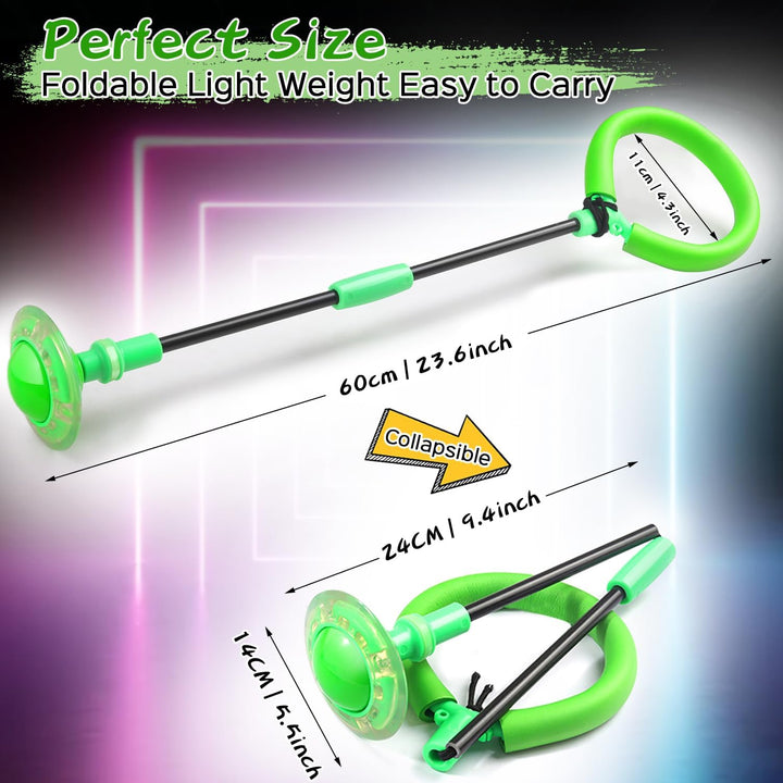 Jalunth Springring Fusskreisel Swing Wheel Outdoor Draussen Garten Strand Blinkt Skip Ball Spielzeug