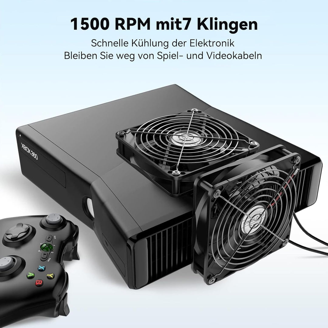 ELUTENG 2 in 1 USB Ventilator 140mm USB Lüfter 5V, Doppel PC Ventilator USB Computer Lüfter 140mm Kl