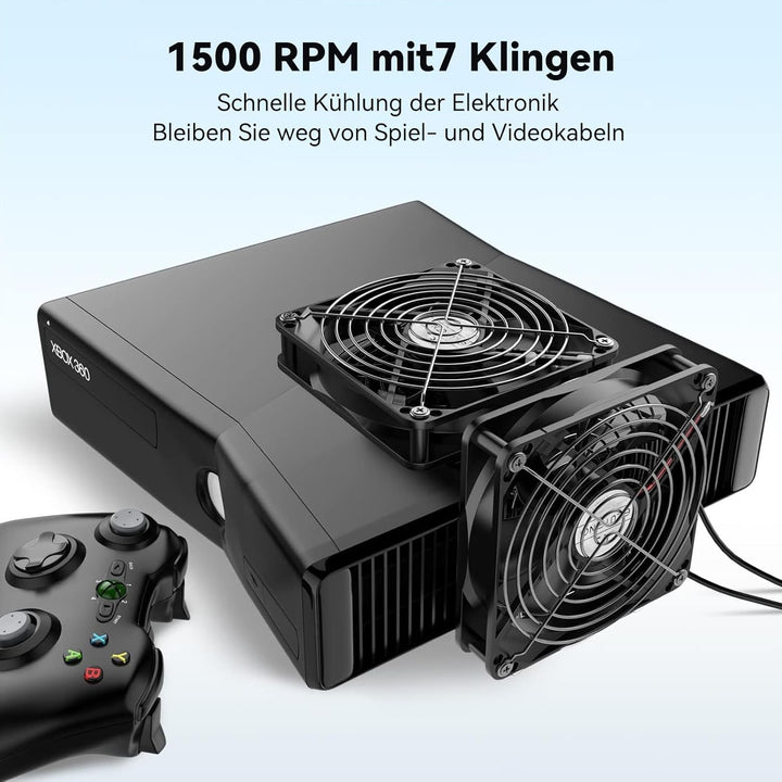 ELUTENG 2 in 1 USB Ventilator 140mm USB Lüfter 5V, Doppel PC Ventilator USB Computer Lüfter 140mm Kl