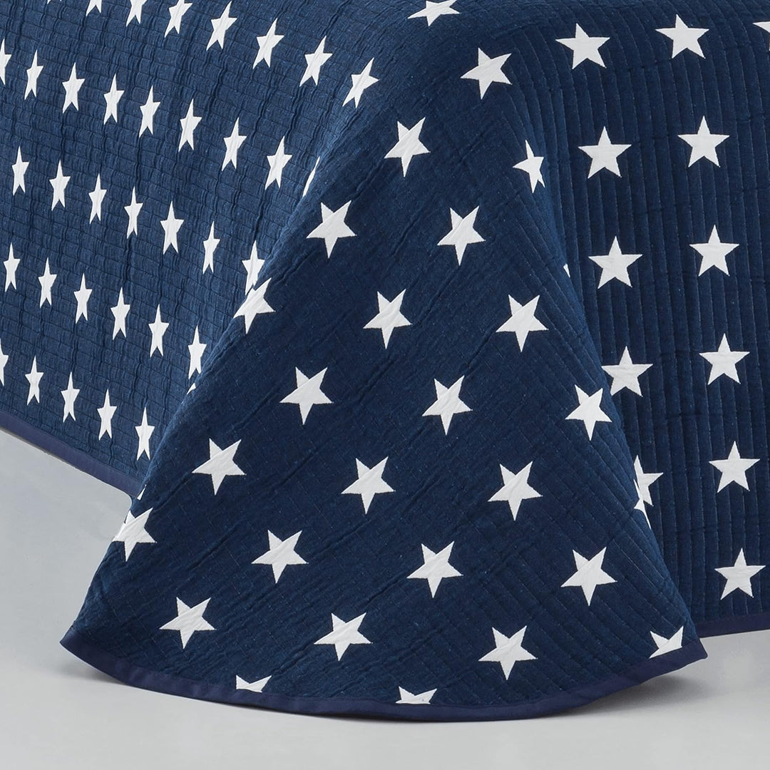 VIALMAN Sofia 10 Tagesdecke, Polyester Baumwolle, Marineblau, Cama 105: 200 x 270 cm Cama 105: 200 x