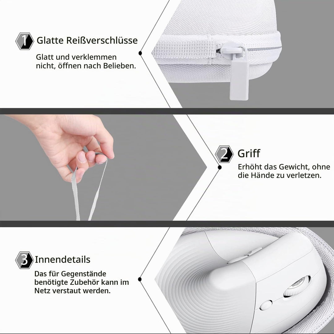 co2CREA Hart Tragbare Reise Schutzhülle Tasche für Logitech Lift Vertikale Ergonomische Maus, Nur Ta