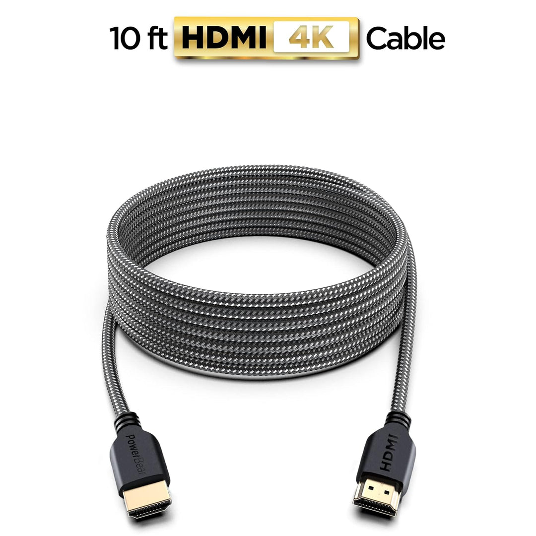 PowerBear 4K HDMI Kabel 3m | 2 Packung,18Gbps HDMI Kabel, geflochtenes Nylon & Goldstecker, 4K @ 60H
