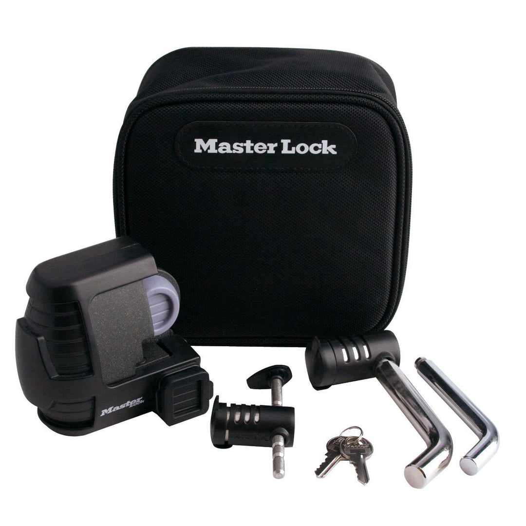 Master Lock Anhängerschloss, Anhängerkupplung und Empfängerschloss, Kombi-Pack, 3794DAT, Rot