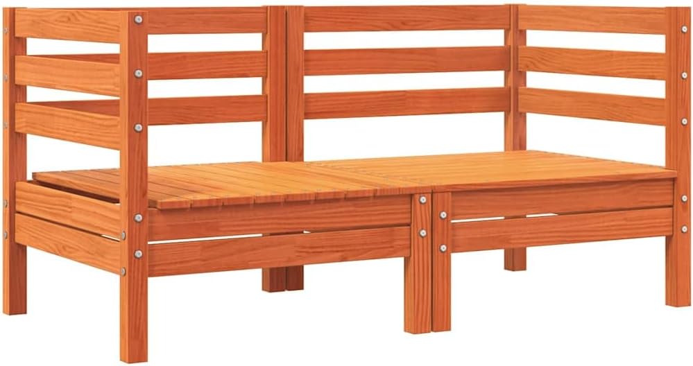vidaXL Garten Ecksofa mit Kissen 2 STK., Sofa für Garten Terrasse, Gartensofa mit Latten-Design, Gar