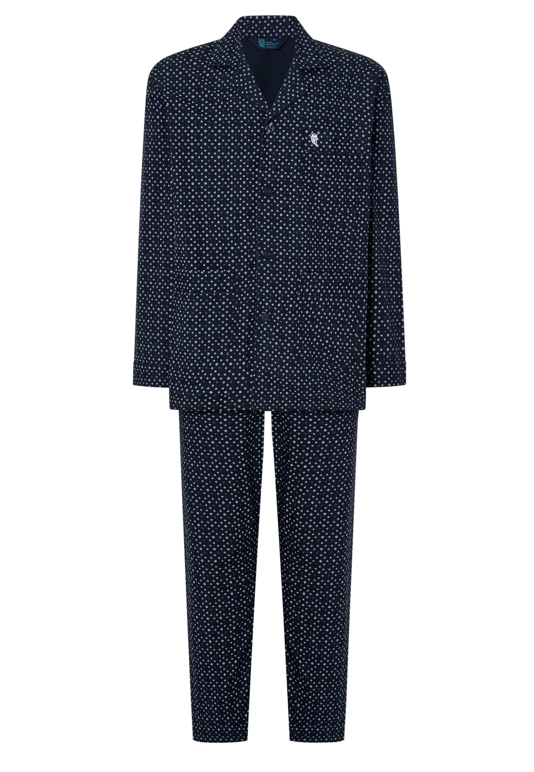 El Búho Nocturno Schlafanzug Herren Lang Baumwolle Pyjama Für Herren Klassisch Revers Knopfjacke Kar