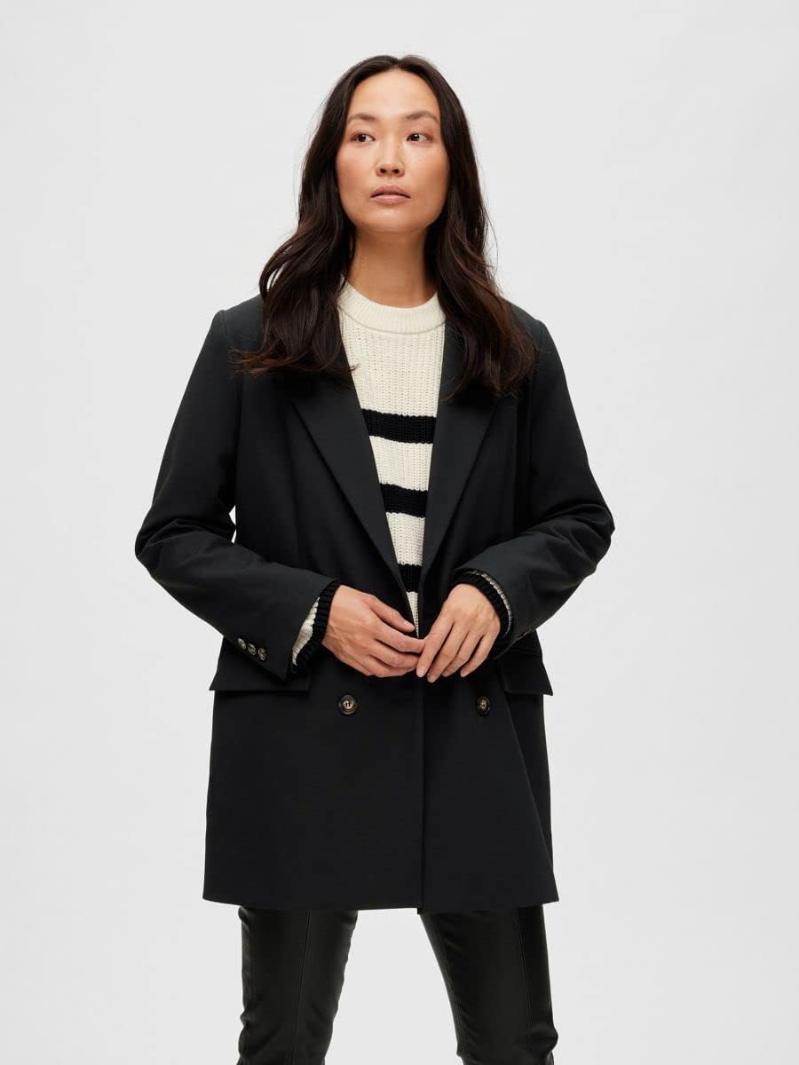 SELECTED FEMME Damen Slfmyla Ls Relaxed Noos Blazer 36 Schwarz, 36 Schwarz