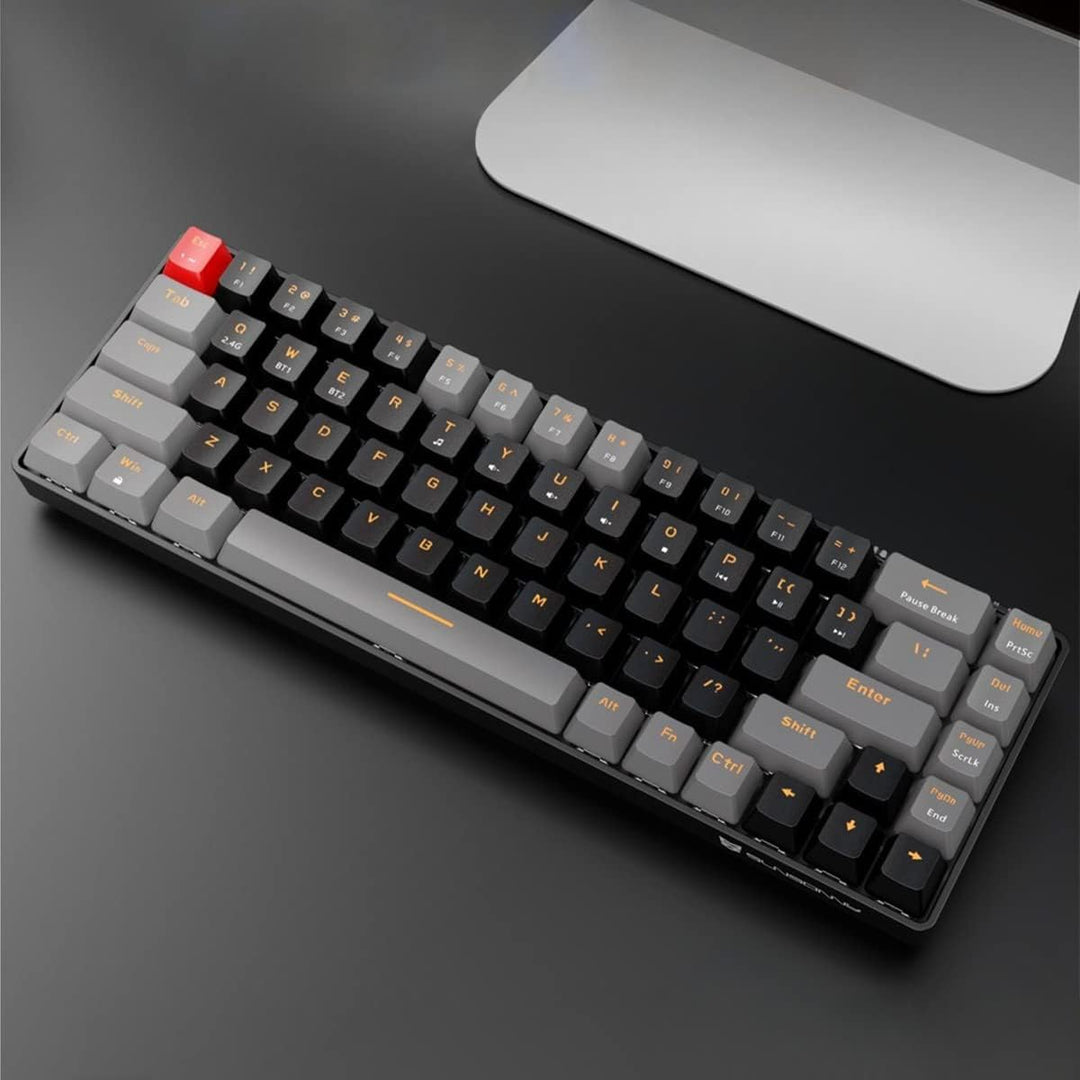 Qisan Mechanical Wireless Keyboard Gaming Keyboard Brown Switch Mini Design (60%) 68 Keys US Layout-