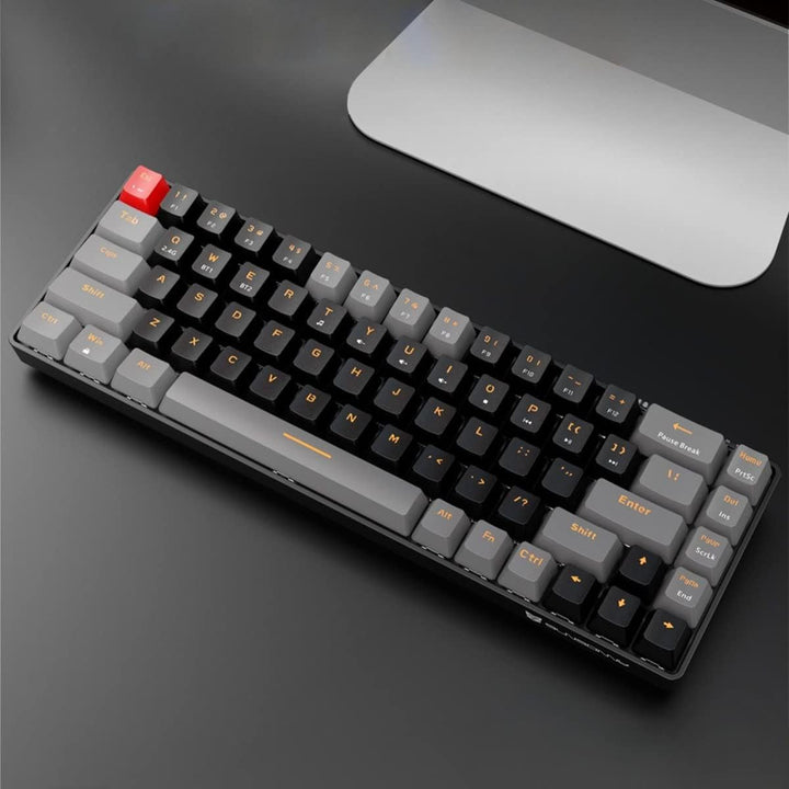 Qisan Mechanical Wireless Keyboard Gaming Keyboard Brown Switch Mini Design (60%) 68 Keys US Layout-