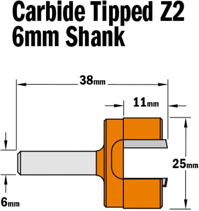CMT ORANGE TOOLS 702.250.11 - HARTMETALL-BESCHLAGFRÄSER Z2 S=6 D=25X11X38