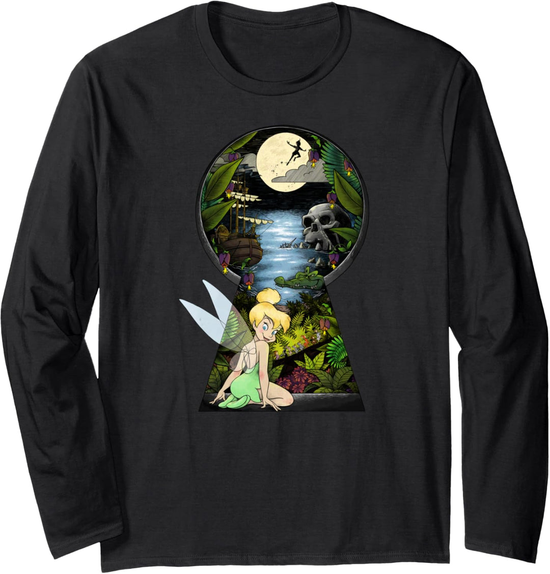 Disney Peter Pan Tinker Bell Keyhole Never Land Fill Langarmshirt