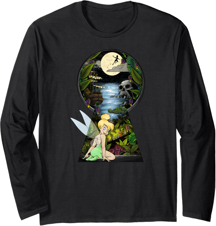 Disney Peter Pan Tinker Bell Keyhole Never Land Fill Langarmshirt