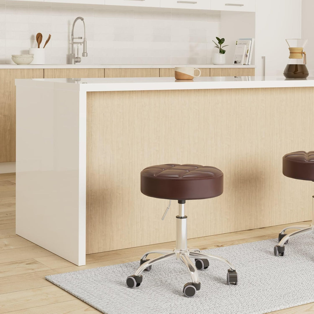 Leader Accessories Drehhocker höhenverstellbar Rollhocker Funktionaler Arbeitshocker Studiohocker im