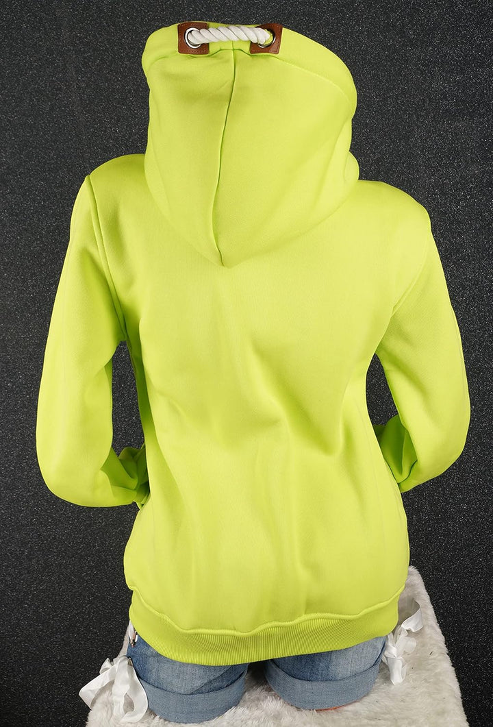 TA Fashion Damen Sweat Jacke Kapuze Fleece gefüttert Übergangsjacke Hoodie gestreiftes oder dünn-ges