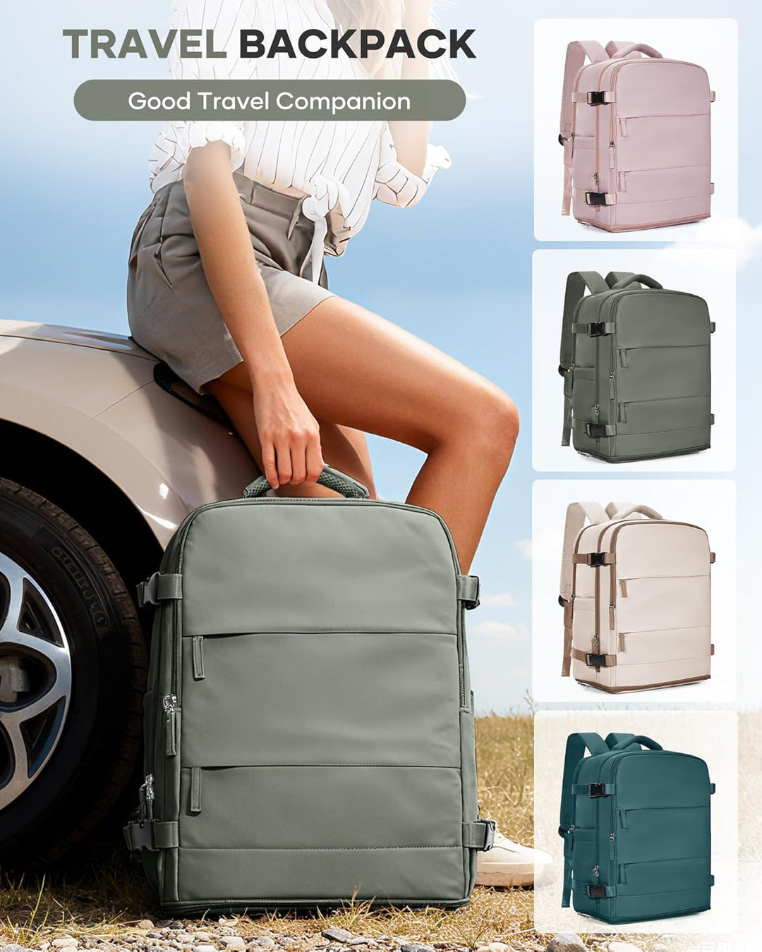 BJLFS Vakuum Rucksack Ryanair Handgepäck 40x20x25 Flugzeug Tasche Airbag mit Vakuumsystem Klein Reis