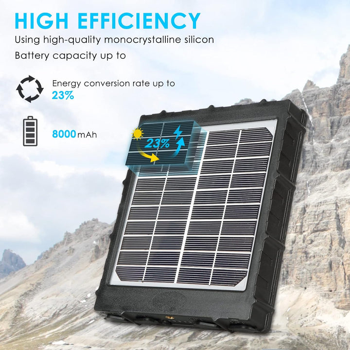 Folgtek 8000mAh Solarpanel 12V/1.2A, 9V/1.6A, 6V/2.4A Ausgang, Externer Eingang 5 V/2A IP66 Wasserdi
