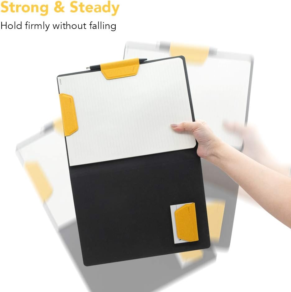 LHiDS Schreibmappe DIN A4 Klemmbrett Mappe, Multifunktionale Magnettafel mit Visitenkarte Halter & P