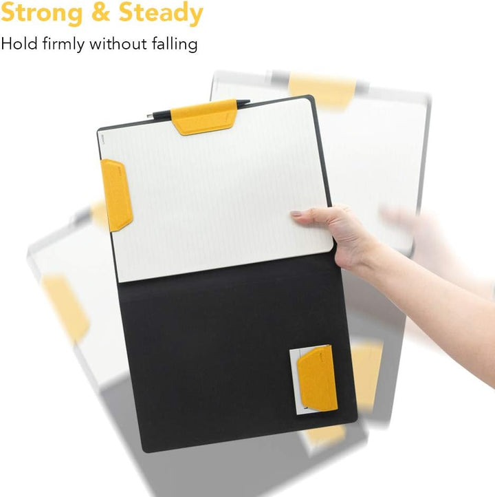 LHiDS Schreibmappe DIN A4 Klemmbrett Mappe, Multifunktionale Magnettafel mit Visitenkarte Halter & P