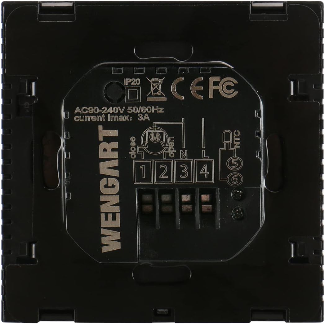 Wengart Raumthermostat Fussbodenheizung Wasser (3A), WG607 Digitaler Wandthermostat mit Fenster-offe