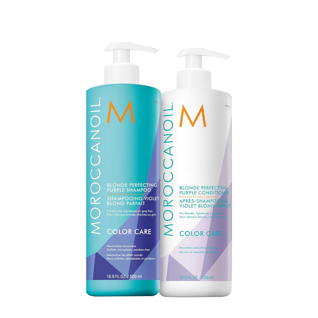 Moroccanoil Lila Shampoo und Conditioner für perfektes Blond, Halbliter-Set Moroccanoil Blonde Perfe