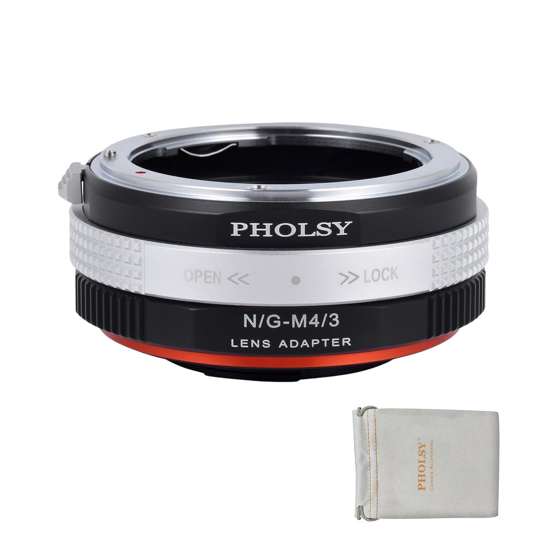 PHOLSY Objektivadapter mit Blendenring Nikkor G auf MFT Kompatibel für Nikon F (G) Objektiv auf M4/3