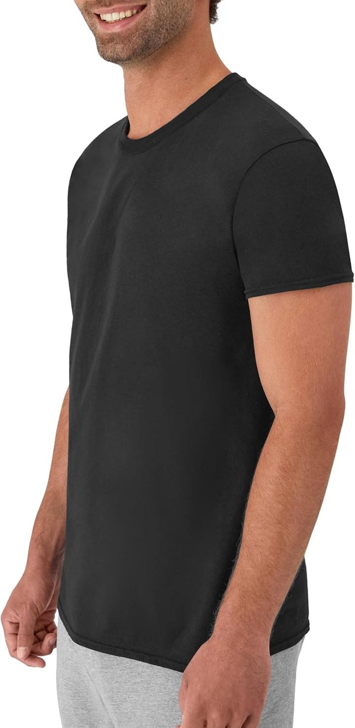 Hanes Men's Men's Cotton Undershirt, Moisture-Wicking Crew Tee Undershirts, Multi-Packs Available 2-