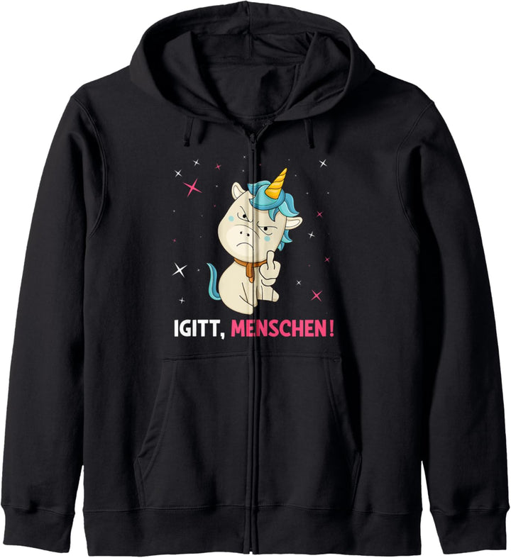 Igitt Menschen Hassen Einhorn Lustiges Spruch Kapuzenjacke