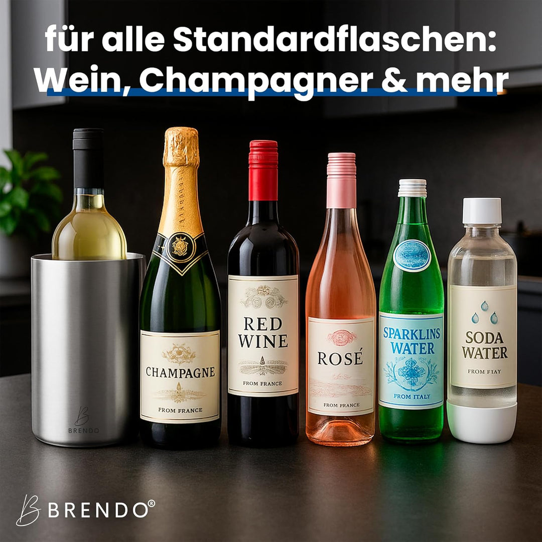 Brendo Weinkühler Edelstahl Flaschenkühler Sektkühler Champagner Wein Kühler doppelwandig isoliert |