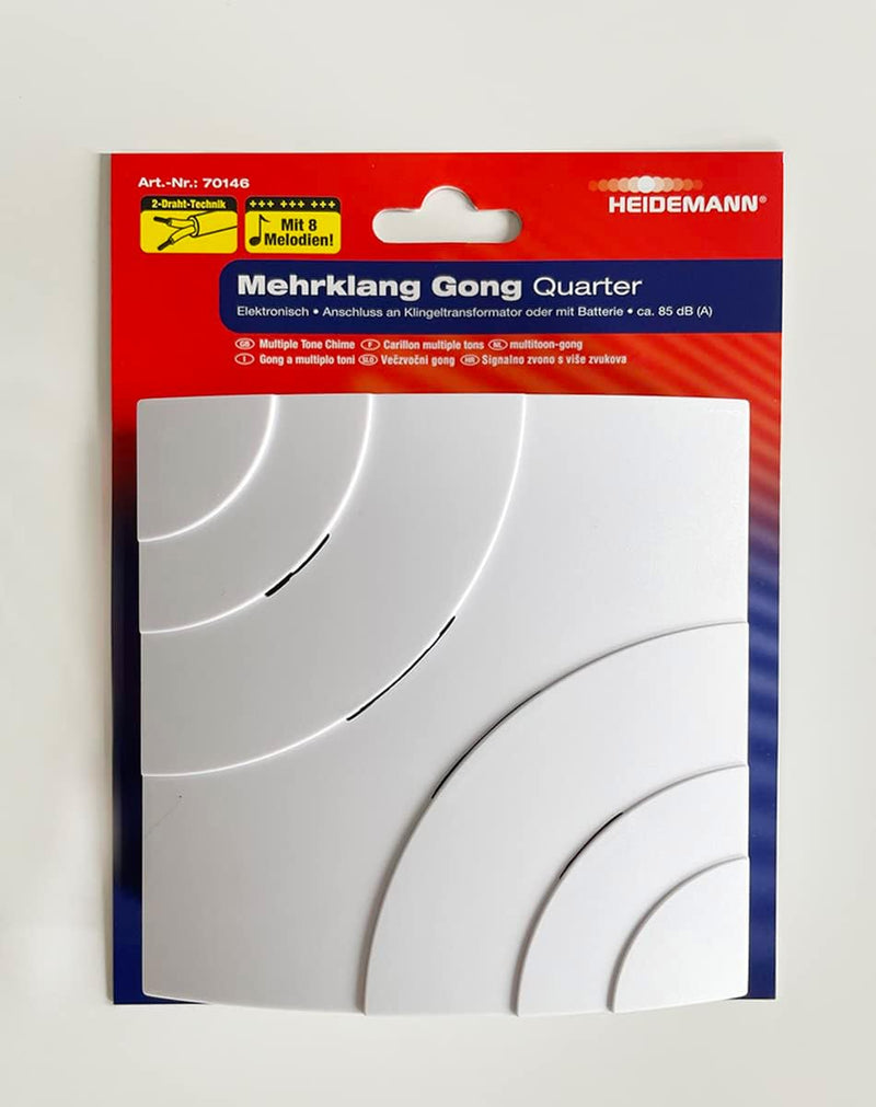 Heidemann Mehrklang-Gong Quarter (Empfänger, Lautstärke 85 dB, Farbe reinweiss, Türklingel, Gong) 70