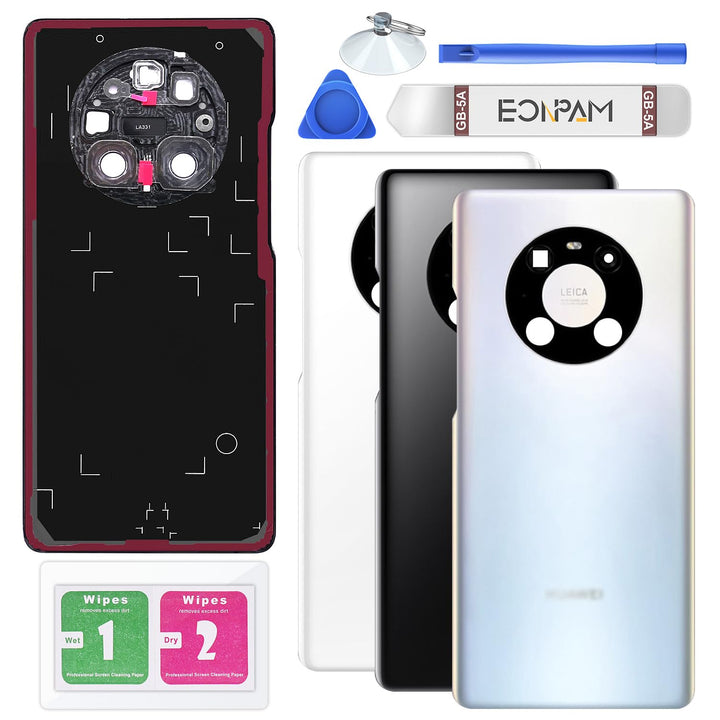 Eonpam Akkudeckel für Huawei Mate 40 Pro Rückseite Glas Original Backcover Back Glas Ersatz Reparatu