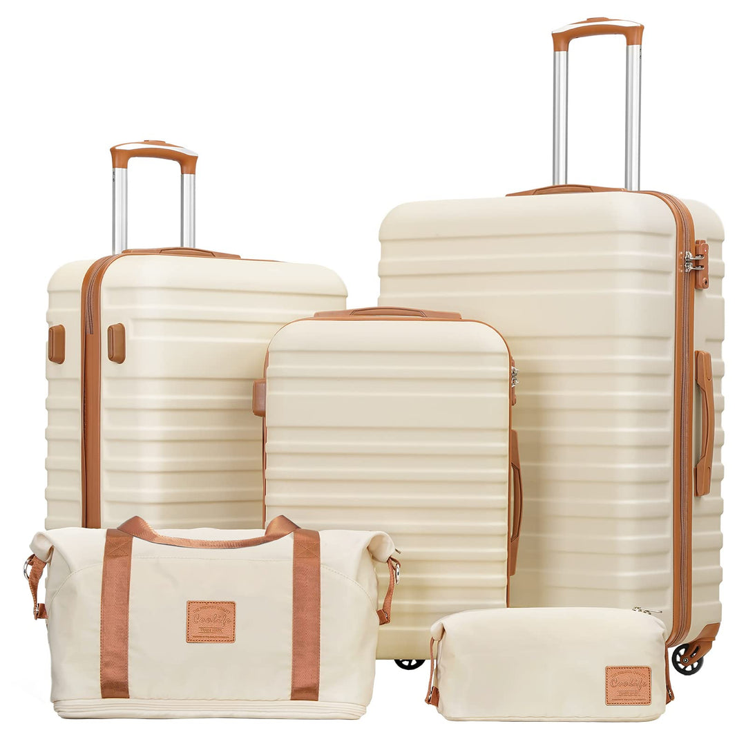 COOLIFE Koffer Trolley Koffer Reisekoffer von ABS Hartschalen Trolley 4 Rollen TSA-Schloss Der Koffe