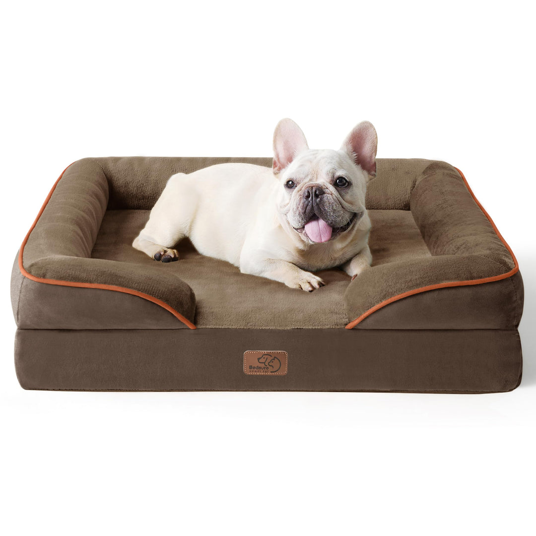 Bedsure orthopädisches Hundebett Ergonomisches Hundesofa - 71x58 cm Hundecouch mit eierförmiger Kist