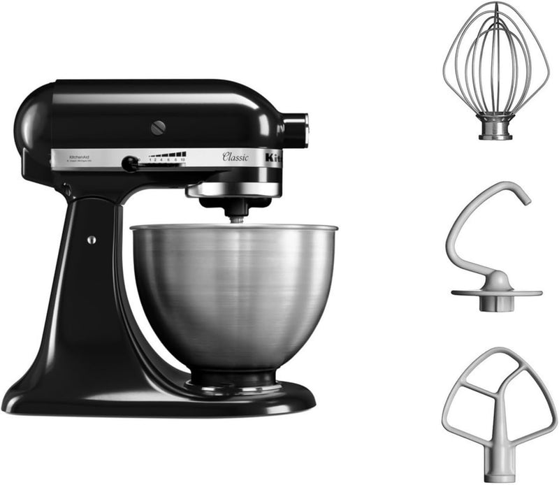 KitchenAid CLASSIC 4,3 L-Küchenmaschinen mit kippbarem Motorkopf, 4.3 L, schwarz Schwarz