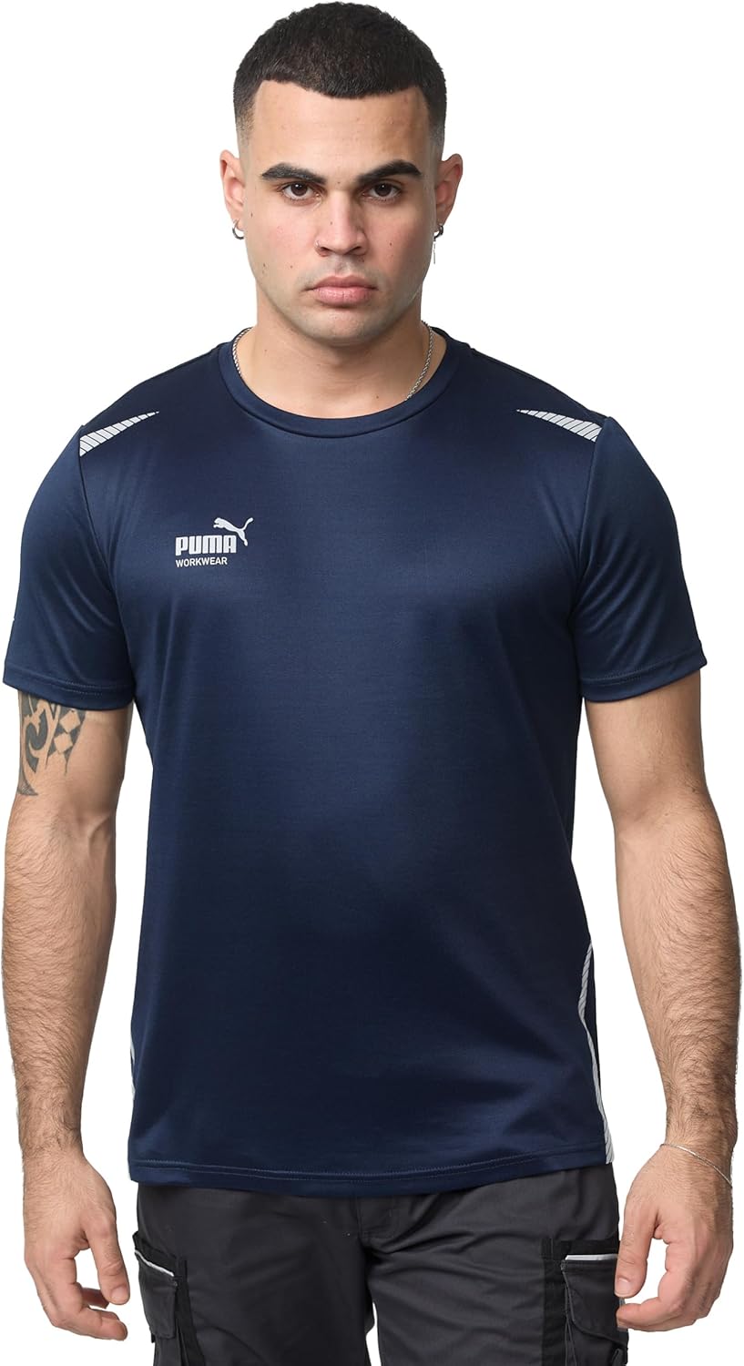 PUMA Workwear Essentials - Premium Arbeitsshirt für Herren, T-Shirt aus robustem Gewebe mit Reflekto
